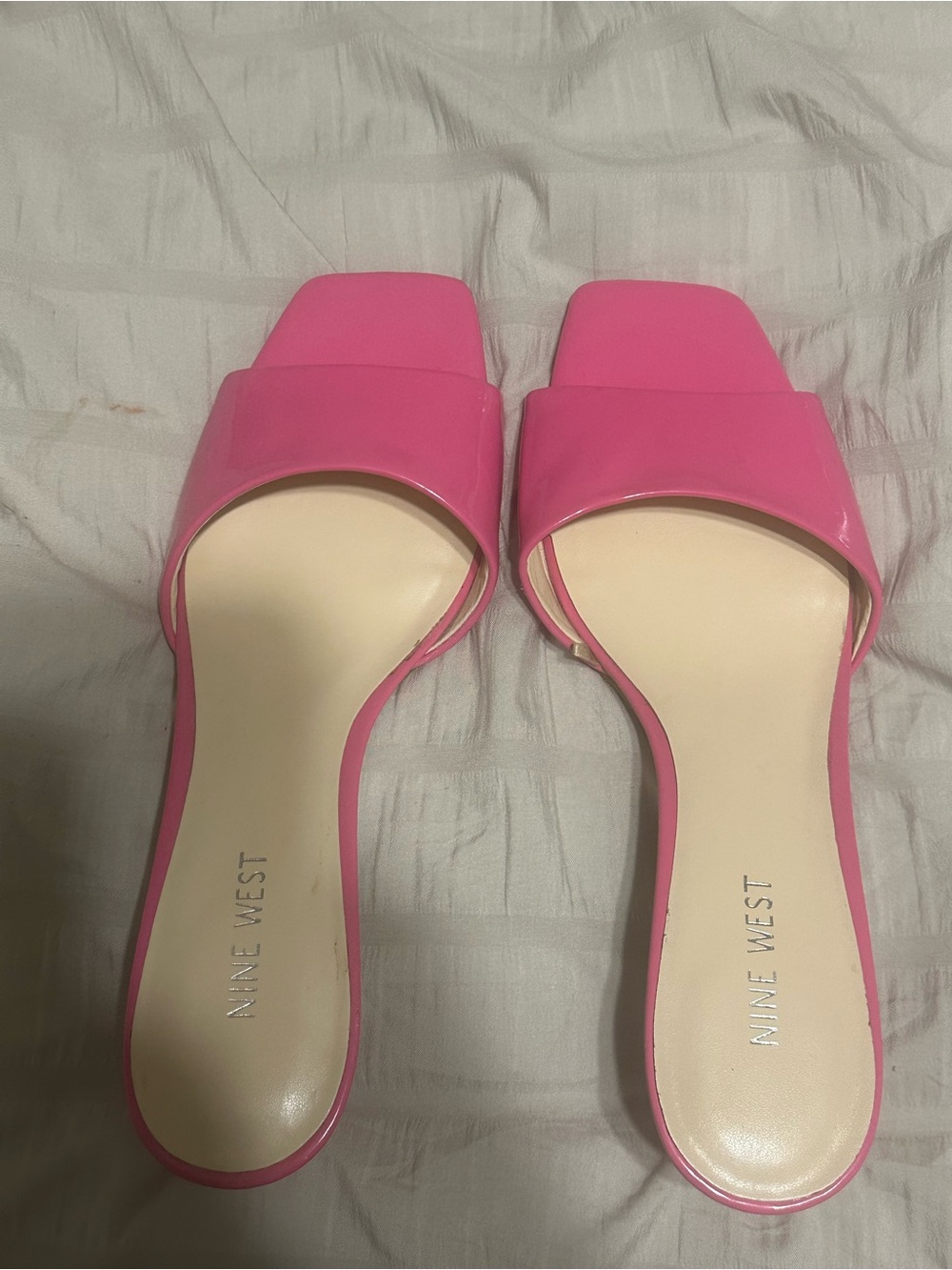 Nine West Hot Pink Open-Toe Kitten Heel